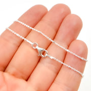 Sterling Silver Cube Satellite Finished Necklace